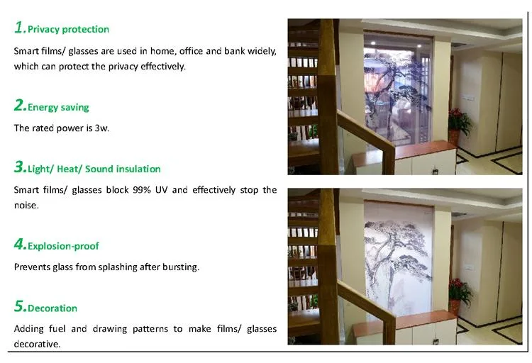 5mm Switchable Privacy Protection Pdlc Smart Glass for Home