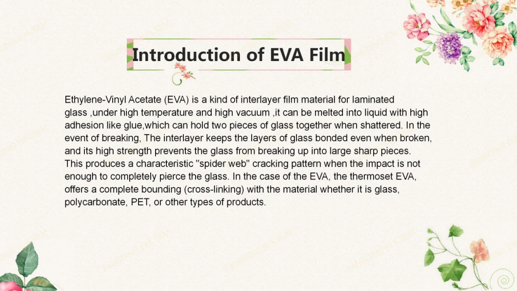 EVA Film for Tinted Glass Toughened Glass Laminating